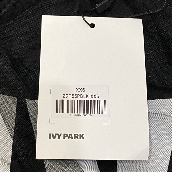 NWT Ivy Park Black Festival Tulle Top XXS - Picture 12 of 15